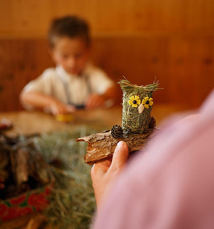 Natuurlijk knutselwerk op de boerderij in Zuid-Tirol