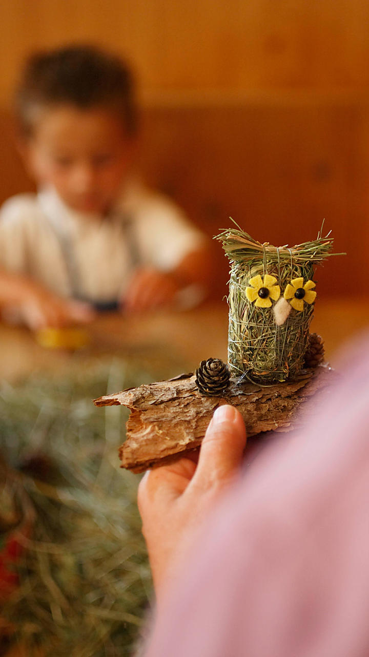 Natuurlijk knutselwerk op de boerderij in Zuid-Tirol