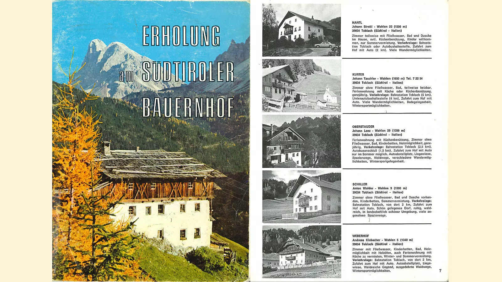 Eerste vakantiecatalogus voor Vakantie op de boerderij in Zuid-Tirol