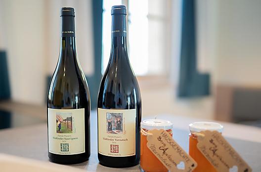 Sauvignon en Vernatsch uit eigen teelt