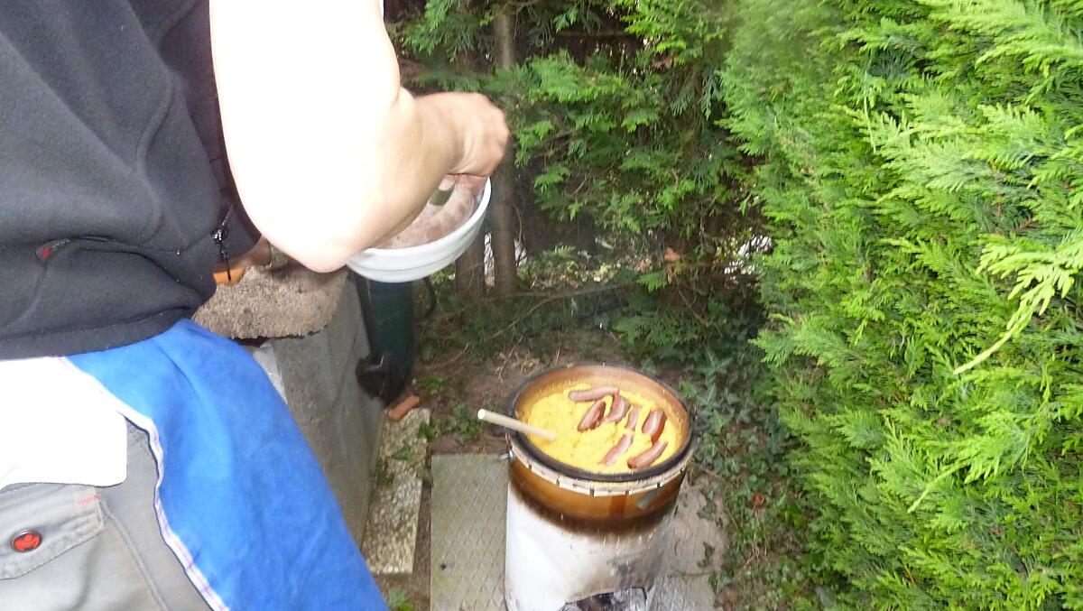 Polenta met worst en spek