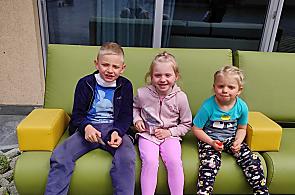 de kinderen Noah, Katja en Stefanie