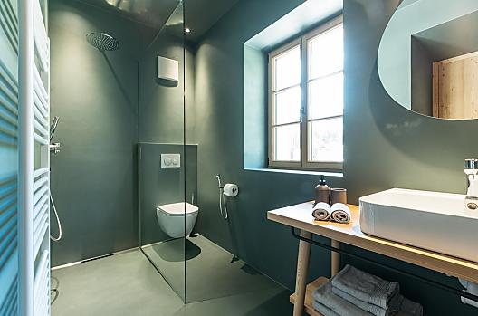 Badkamer van het vakantieappartement Linde