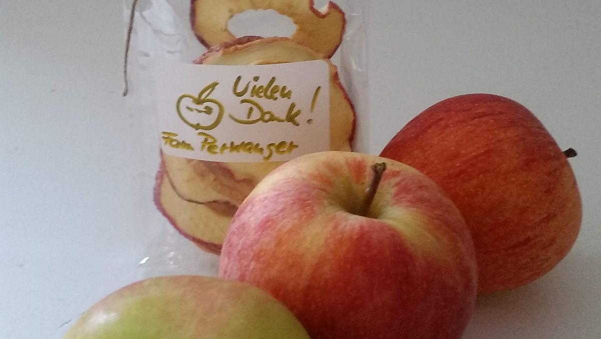 Verse appels proeven en gedroogd fruit