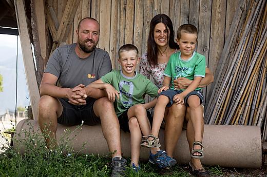 Familie Weifner: Erwin, Paul, Stefanie en Peter