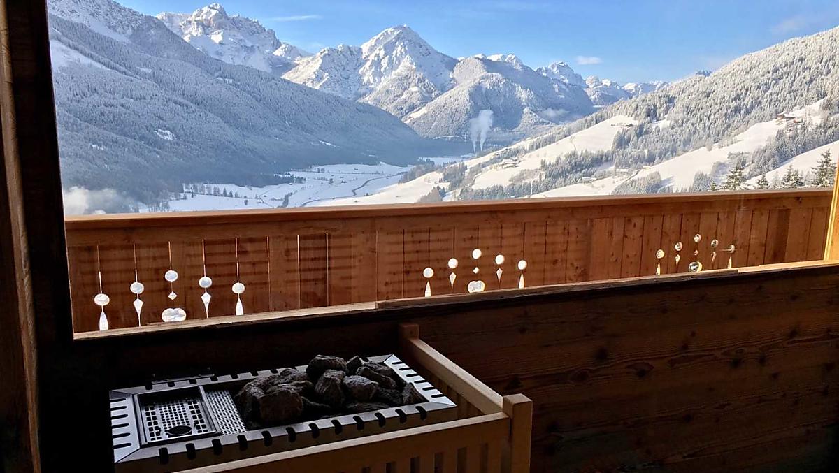 Onze sauna met panorama-uitzicht