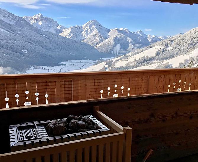 Onze sauna met panorama-uitzicht