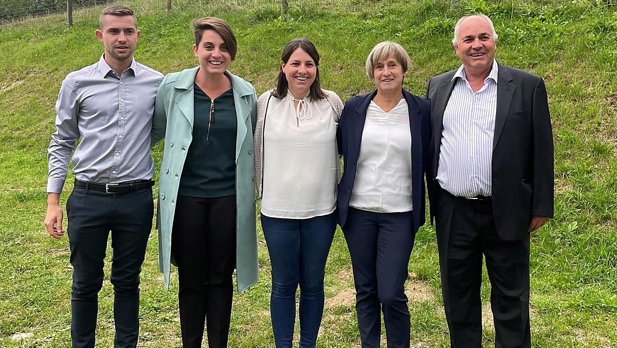 Familie Calliari van rechts naar links: Alexander, Maria, Christiane, Hildegard en Manfred.
