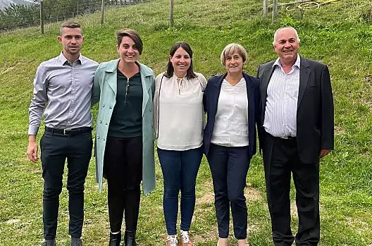 Familie Calliari van rechts naar links: Alexander, Maria, Christiane, Hildegard en Manfred.