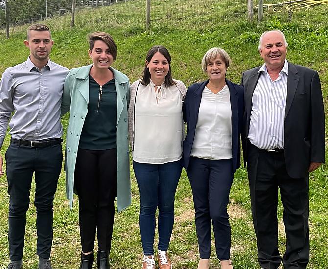 Familie Calliari van rechts naar links: Alexander, Maria, Christiane, Hildegard en Manfred.