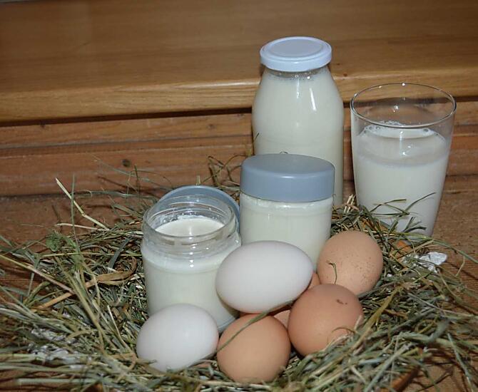 Melk, yoghurt en eieren